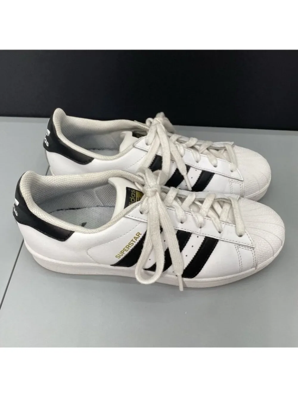 Adidas Superstar Sneakers Shoes Athletic Clam Shell White Black Mens 7